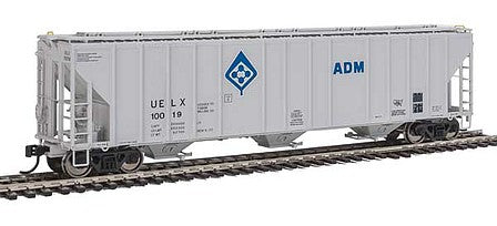 Walthers Proto 106147 HO Scale 55' Evans 4780 Covered Hopper - Ready To Run -- Archer-Daniels-Midland UELX #10009 (gray, molecule logo)