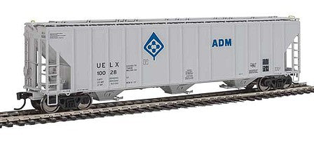 Walthers Proto 106149 HO Scale 55' Evans 4780 Covered Hopper - Ready To Run -- Archer-Daniels-Midland UELX #10028 (gray, molecule logo)