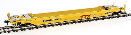 Walthers Proto 920-109128 HO Scale Gunderson Rebuilt All-Purpose 40' Well Car - Ready-to-Run -- TTX DTTX #455591 (New & Railbox Logo)