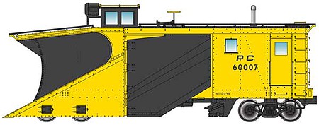 Walthers Proto 920-110027 HO Scale Russell Snowplow - Ready to Run -- Penn Central #60007 (yellow, black)