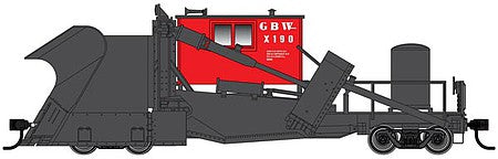 Walthers Proto 110122 HO Scale Jordan Spreader - Ready to Run -- Green Bay & Western #X-190 (black, red)