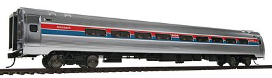 Walthers Proto 920-11200 HO Scale 85' Amfleet I 84-Seat Coach - Ready to Run -- Amtrak(R) (Phase II, Wide red & blue Stripes)