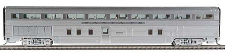 Walthers Proto 920-13313 HO Scale 85' Budd Hi-Level 72-Seat Coach -- Santa Fe (Real Metal Finish with Decals)