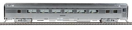 Walthers Proto 920-14350 HO Scale 85' Budd 46-Seat Coach -- Lighted - Santa Fe #2833 (Real Metal Finish)