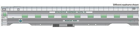Walthers Proto 15255 HO Scale 85' Pullman-Standard Regal Series 4-4-2 Sleeper - Ready to Run -- BNSF #65 Raton Pass, Business Train (Real Metal Finish)