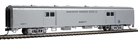 Walthers Proto 920-15655 HO Scale 74' Pullman-Standard Baggage Car - Ready to Run -- BNSF #77, Business Train (painted, silver)