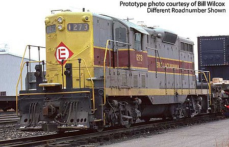 Walthers Proto 920-42407 HO Scale EMD GP7 - LokSound Select Sound and DCC -- Erie-Lackawanna #1280 (gray, maroon, yellow)