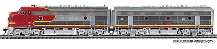 Walthers Proto 920-47921 HO Scale EMD F7A-B Set - Standard DC -- Santa Fe #309L, 309B (Warbonnet, red, silver)