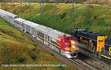 Walthers Proto 920-827 HO Scale Santa Fe Denver Connection 3-Car Deluxe Edition Consist -- Santa Fe - one each: Steam Generator, Baggage, 46-Seat Coach