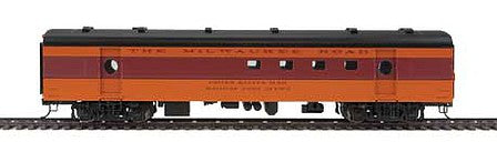 Walthers Proto 920-9080 HO Scale 63' Milwaukee Road Railway Post Office - Ready to Run -- Twin Cities Hiawatha - Milwaukee Road (orange, maroon, black; Decals)