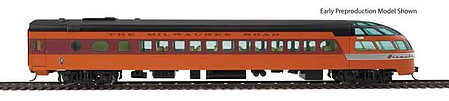 Walthers Proto 920-9098 HO Scale 85' Milwaukee Road Skytop Lounge Rapids Series - Ready to Run -- Twin Cities Hiawatha - Milwaukee Road "Priest Rapids" (orange, maroon, black)