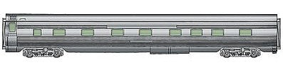 Walthers Proto 920-9321 HO Scale 85' P-S Hotevilla 4-4-2 Sleeper - Standard - San Francisco Chief - RTR -- Santa Fe (Real Metal Finish)