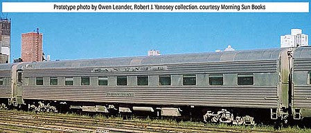 Walthers Proto 920-9610 HO Scale 85' Pullman-Standard Indian Series 11-double Bedroom Sleeper -- Santa Fe (Real Metal Finish w/decals)