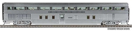 Walthers Proto 920-9625 HO Scale 85' Budd 68-Seat Step-Down Coach (Reversed Seats) -- Santa Fe #533 (Real Metal Finish)