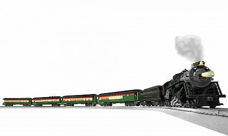 Lionel 1922070 O Scale Pennsylvania Limited Train-Only Passenger Set - 3-Rail - LionChief+ 2.0 -- Pennsylvania RR Berkshire 2-8-4, 4 Cars (red, green, cream)