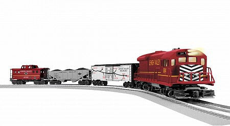 Lionel 1923090 O Scale Lehigh Valley U36B Freight Set - 3-Rail - LionChief Bluetooth -- Locomotive, 3 Cars; FasTrack Oval, Remote Control