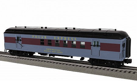 Lionel 1927352 O Scale 60' Railway Post Office - 3-Rail - Ready to Run -- Polar Express (blue, red, black roof)