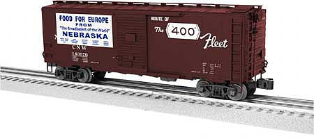 Lionel 2026742 O Scale PS-1 Boxcar - 3-Rail - Ready to Run -- Chicago & North Western 143576 (Friendship Train, Boxcar Red, white)