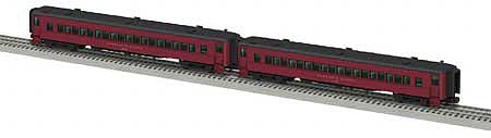 Lionel 2027460 O Scale Heavyweight 18" Coach 2-Pack 3-Rail - Ready to Run -- Boston & Maine (maroon, black)
