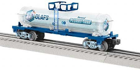 Lionel 2028130 O Scale Tank Car - 3-Rail - Ready to Run -- Disney Frozen Olaf's Personal Flurry (blue, clear)
