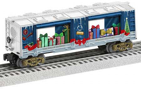 Lionel 2028470 O Scale Mint Car - 3-Rail - Ready to Run -- The Polar Express (silver, blue, gifts inside car)