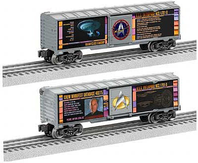 Lionel 2028550 O Scale Boxcar - 3-Rail - Ready to Run -- Star Trek Captain Picard (black, gray)