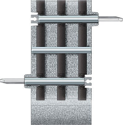 Lionel 612073 O Scale FasTrack(TM) Track w/Roadbed - 3-Rail -- 1-3/8" Track Section w/Roadbed