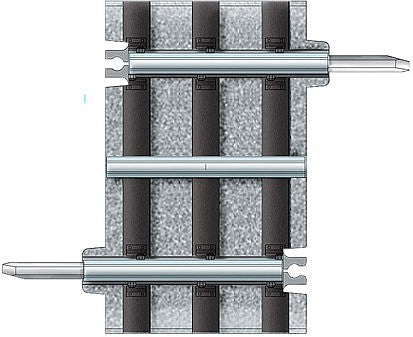 Lionel 612074 O Scale FasTrack(TM) Track w/Roadbed - 3-Rail -- 1-3/8" Track Section No Roadbed