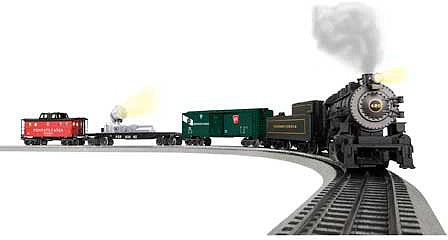 Lionel 683072 O Pennsylvania Keystone Special - 3-Rail w/Sound & LionChief(R) Remote & Bluetoo -- Pennsylvania Railroad 0-8-0 Locomotive, 3 Cars; FasTrack Oval, Transformer