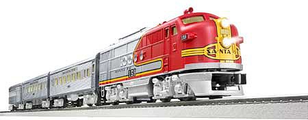 Lionel 684719 O Scale Super Chief Passenger Set - LionChief -- Santa Fe - EMD FT-A Locomotive & 3 Cars
