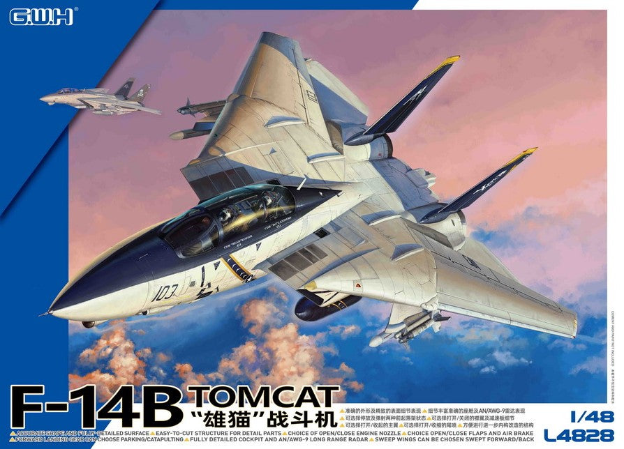 Lion Roar Great Wall Hobby 4828 1/48 US Navy F14B Tomcat Fighter