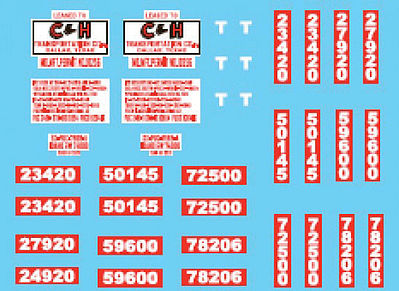 Lonestar Models 12023 HO Scale Vehicle Decal Set -- C&H Transportation