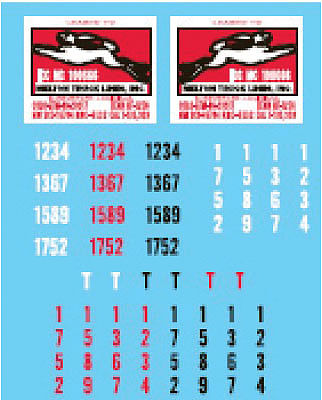 Lonestar Models 12025 HO Scale Vehicle Decal Set -- Melton Truck Lines