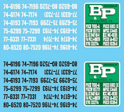 Lonestar Models 12030 HO Scale Vehicle Decal Set -- B&P Motor Express