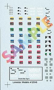 Lonestar Models 12046 HO Scale Decal Sheet -- For GHQ Model of Bobcat Skid Steer Loader (Sold Separately)