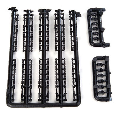 Lonestar Models 12119 HO Scale Load Tie Downs; 15 Chain w/Rachet & 12 Roll-Up Tie Downs -- Black