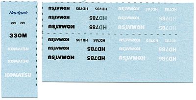 Lonestar Models 30031 HO Scale Zycon Models - Vehicle Decals -- For Kibri Komatsu HD785 or 330M Mine Truck (sold separately)