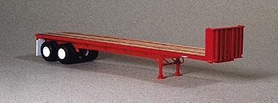 Lonestar Models 5000 HO Scale Trailmobile 40' Flatbed Trailer - Kit -- Standard Red
