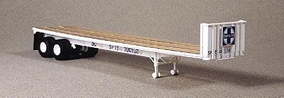 Lonestar Models 5013 HO Scale 40' Trailmobile Flatbed Trailer -- Atchison, Topeka & Santa Fe (White K)