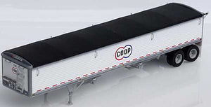 Lonestar Models 6022 HO Scale Wilson 43' Pacesetter Grain Trailer - Kit -- CO-OP (white, black, red, blue)