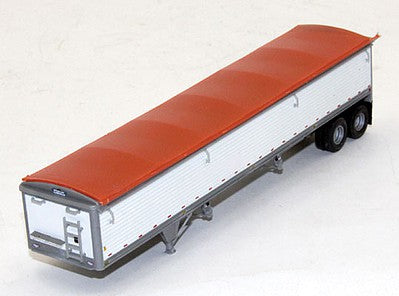 Lonestar Models 6033 HO Scale Wilson 43' Pacesetter Grain Trailer - Kit -- White, Orange Tarp