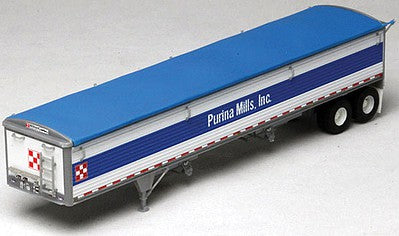 Lonestar Models 6034 HO Scale Wilson 43' Pacesetter Grain Trailer - Kit -- Purina Mills (white, blue, blue Tarp)