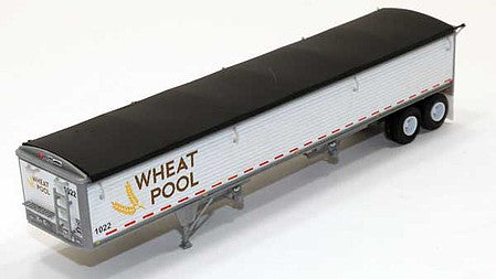 Lonestar Models 6037 HO Scale Wilson 43' Pacesetter Grain Trailer - Kit -- Ontario Wheat Pool (white, brown, yellow, black)