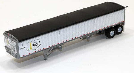 Lonestar Models 6040 HO Scale Wilson 43' Pacesetter Grain Trailer - Kit -- Alberta Pool (white, yellow, black)
