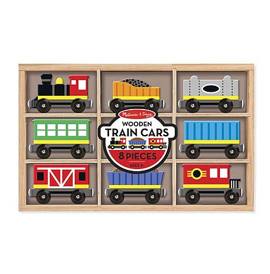 Melissa & Doug 5186 V Scale Wooden Train 8-Car Set