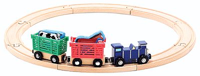 Melissa & Doug 644 V Scale Wooden Farm Animal Train Set