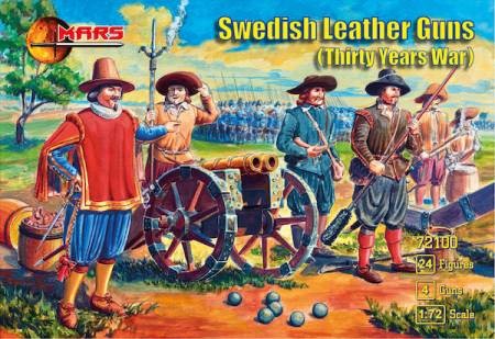 Mars Models 72100 1/72 Thirty Years War Swedish Leather Guns (24) w/Guns (4)