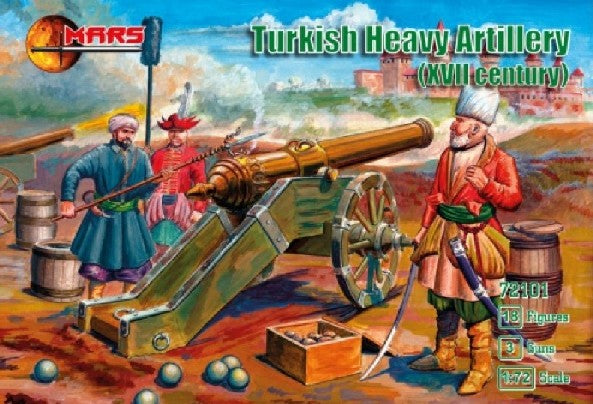 Mars Models 72101 1/72 XVII Century Turkish Heavy Artillery (18) w/Guns (3)