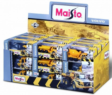 Maisto 14364 3" Volvo Construction Vehicles Die Cast/Plastic Counter Display (36 Total)