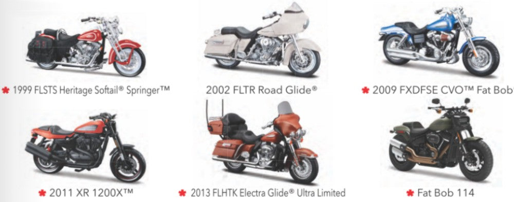 Maisto 3136042 1/18 Harley Davidson Motorcycle Assortment Series #42 (12 Total)